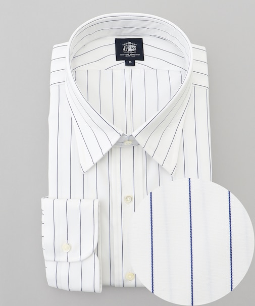 【KING SIZE】【PREMIUM PLEATS / 形態安定】スーピマコットンボールドストライプ ドレスシャツ / レギュラー