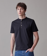 シルケット天竺ヘンリーネック Tシャツ