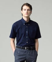 酷暑の清潔感もこれ一枚で【吸水速乾 / 抗菌防臭 / 防シワ】【J.PRESS OXFORD JERSEY】カノコインレイ半袖 シャツ / B.D.