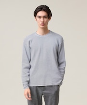 【Tシャツ感覚で着られる新感覚ニット】ボーダーニット ロングスリーブTシャツ