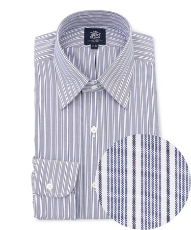 【PREMIUM PREATS / 形態安定】イングリッシュストライプ ドレスシャツ / レギュラー