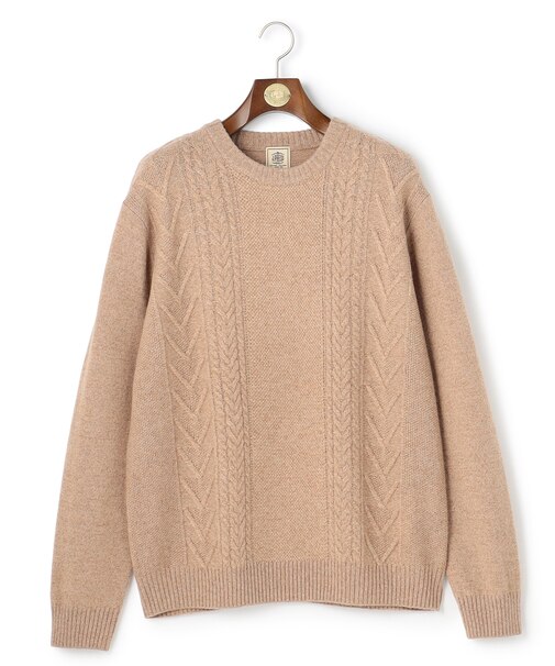 【KING SIZE】【Cash Lamb's Wool】ケーブルクルーネック ニット_25年モデル