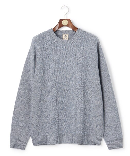 【KING SIZE】【Cash Lamb's Wool】ケーブルクルーネック ニット_25年モデル