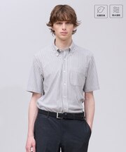 【吸水速乾 / 抗菌防臭 / 遮熱 / 防シワ】【J.PRESS OXFORD JERSEY】カノコインレイ半袖 シャツ / B.D.