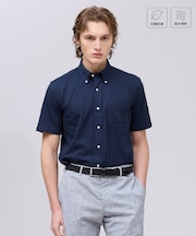 【吸水速乾 / 抗菌防臭 / 遮熱 / 防シワ】【J.PRESS OXFORD JERSEY】カノコインレイ半袖 シャツ / B.D.