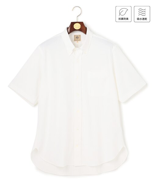 【KING SIZE】【吸水速乾 / 抗菌防臭 / 遮熱 / 防シワ】【J.PRESS OXFORD JERSEY】カノコインレイ半袖 シャツ / B.D.