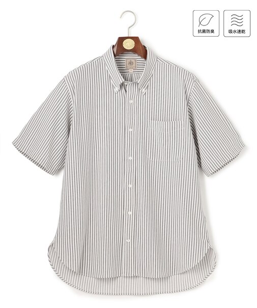 【KING SIZE】【吸水速乾 / 抗菌防臭 / 遮熱 / 防シワ】【J.PRESS OXFORD JERSEY】カノコインレイ半袖 シャツ / B.D.