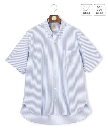【KING SIZE】【吸水速乾 / 抗菌防臭 / 遮熱 / 防シワ】【J.PRESS OXFORD JERSEY】カノコインレイ半袖 シャツ / B.D.