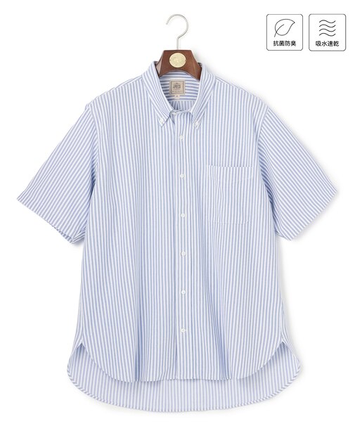 【KING SIZE】【吸水速乾 / 抗菌防臭 / 遮熱 / 防シワ】【J.PRESS OXFORD JERSEY】カノコインレイ半袖 シャツ / B.D.