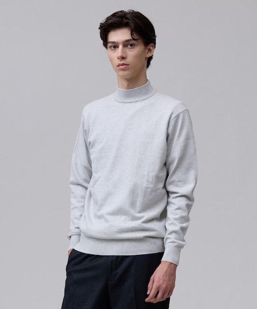 【TAILORED KNIT】コットンカシミヤ モックネック ニット
