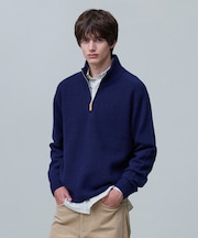 【Cash Lamb's Wool】ハーフジップ ニット_26年モデル