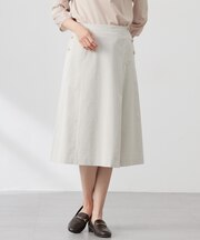 【洗える】リネンツイル Aライン スカート