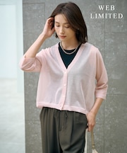 【WEB限定カラーあり・洗える】SHEER LIGHT KNIT Vネック カーディガン