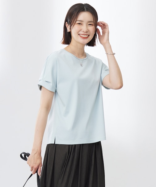 【WEB限定カラーあり・洗える】コットンスムース ハシゴレース カットソー