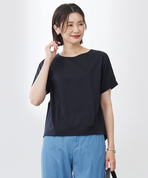 【WEB限定カラーあり・洗える】コットンスムース フレンチスリーブ カットソー