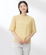 【洗える】SHEER チェック フレアスリーブ ブラウス
