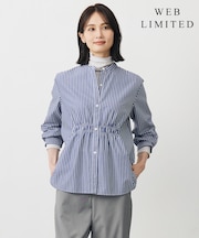 【WEB限定】ストライプ シャーリング ブラウス