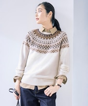 FAIR ISLE ラウンドネック ニット