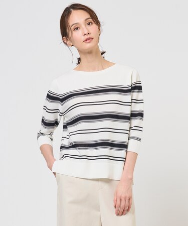 COTTON POLYESTER ボーダー ニット