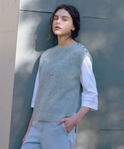 【WEB限定カラーあり・プラスワンアイテムに】LINEN COTTON ニット ベスト
