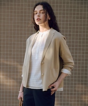 【昨年ご好評・オンオフ使える・冷房対策に】Cotton Acetate ニット ジャケット