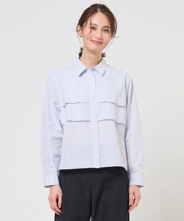 【WEB限定カラーあり・一枚で着映え】COTTON TEX シャツ ブラウス