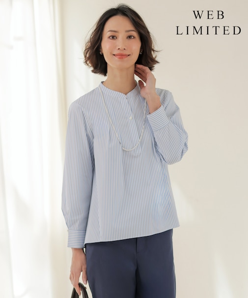【WEB限定カラーあり】コンパクトエステネージュ スキッパー ブラウス