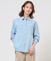 【冷房対策に】コットンリネン 7oz デニム シャツ