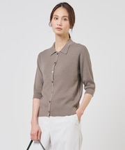 LINEN COTTON ポロ ニット