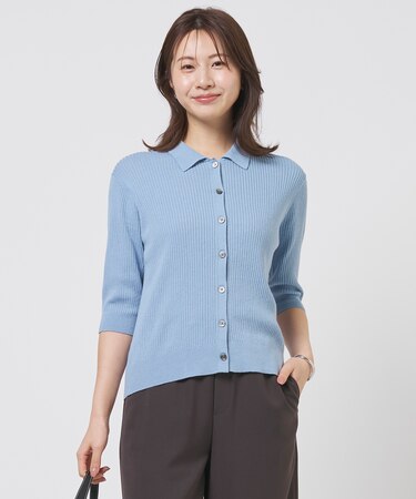 LINEN COTTON ポロ ニット