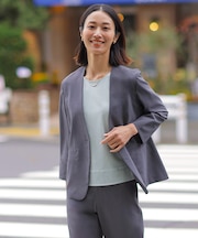 【セットアップ対応】ファンマートロストレッチ ノーカラー ジャケット