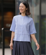 【WEB限定カラーあり・一枚で着映え】ラミー ポプリン ボクシーシャツ