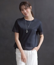 【シーンレスに活躍】コットンスムース シアーデザイン カットソー
