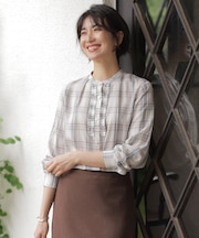 【WEB限定カラーあり】セルローストラディショナルチェック シャツブラウス
