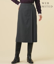 【WEB限定カラーあり】T/W ミルドチェック&千鳥 Aライン スカート