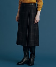 【WEB限定カラーあり】T/W ミルドチェック&千鳥 Aライン スカート