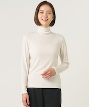 【レイヤードスタイルに・WEB限定カラーあり】カシミヤシルク シアーリブ タートル カットソー