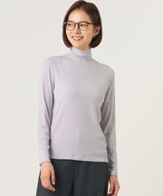【レイヤードスタイルに・WEB限定カラーあり】カシミヤシルク シアーリブ タートル カットソー