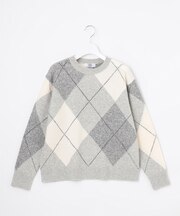 【一枚で着映え】AIRY WOOL ARGYLE クルーネック ニット