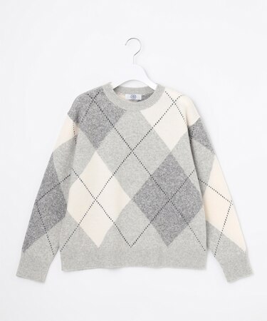 【一枚で着映え】AIRY WOOL ARGYLE クルーネック ニット