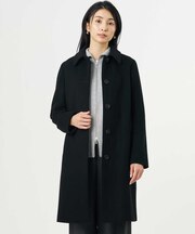 【シーンレスに活躍・人気定番素材】ショートビーバー ロング丈 ステンカラー コート