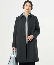 【シーンレスに活躍・人気定番素材】ショートビーバー ロング丈 ステンカラー コート