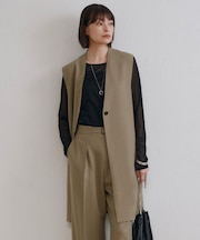 【洗える】ウール2WAYストレッチ ジレ