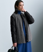 【リバーシブル着用可能】 ラミネートパイルキルト ミドル丈コート