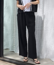 【人気のため新色追加・接触冷感・洗える】 ワッシャーツイル ワイドストレートパンツ