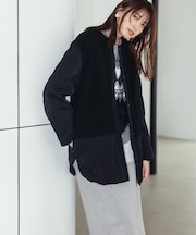 【リバーシブル着用可能】 リバーシブルキルト ミドル丈コート