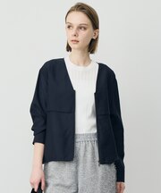 【WEB限定カラーあり】 リヨセルナイロンワッシャー Vネックブルゾン