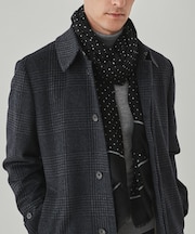 【WOOL100%】大判ドットットプリントストール