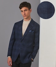 【Ermenegild Zegna/ゼニア】トロフェオ カシミヤ ジャケット_ネイビーチェック