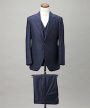 【Loro Piana Fabric】365 通年 3ピーススーツ(ネイビーストライプ)